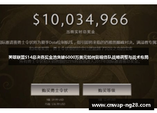 英雄联盟S14总决赛奖金池突破6000万美元如何影响各队战略调整与战术布局